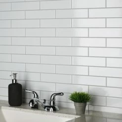 Flash Sale 🎉 Merola Tile Metro Soho Subway Glossy White 1.75" X 7.75" Porcelain Floor And Wall Tile 🥰