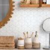 Outlet 🔔 Merola Tile Hudson Rhombus Matte White 10-1/4" X 11-3/4" Porcelain Mosaic Tile - Case (10 Tiles) - Case (10 Tiles) ⭐