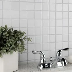 Discount 👏 Merola Tile Celadon White 1.63" X 1.63" Porcelain Mosaic Tile 😀