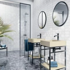 New 🎁 Merola Tile Biarritz White 3" X 11-7/8" Ceramic Wall Tile - Case (22 Tiles) 🤩