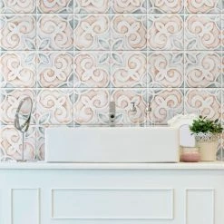 Best Pirce 🎁 Merola Tile Saint Germain Chaud Deco Simone 5-3/4" X 5-3/4" Porcelain Floor And Wall Tile - Case (44 Tiles) ⭐