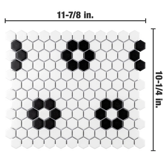 Coupon β€οΈ Merola Tile Metro Hex Matte White With Flower10.25" X 11.88" Porcelain Mosaic Floor And Wall Tile β - Image 4
