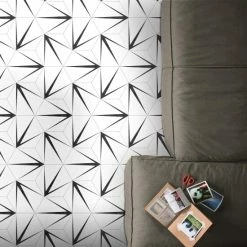 New 🛒 Merola Tile Trident Hex Blanco Encaustic 8.63" X 9.86" Porcelain Floor And Wall Tile 🧨