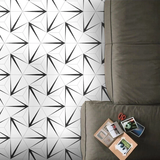 New π Merola Tile Trident Hex Blanco Encaustic 8.63" X 9.86" Porcelain Floor And Wall Tile π§¨