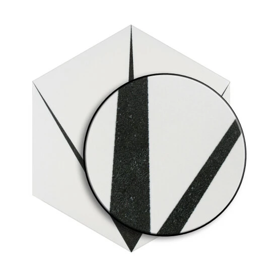 New π Merola Tile Trident Hex Blanco Encaustic 8.63" X 9.86" Porcelain Floor And Wall Tile 𧨠- Image 3