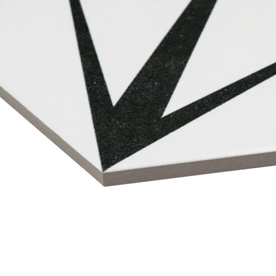 New π Merola Tile Trident Hex Blanco Encaustic 8.63" X 9.86" Porcelain Floor And Wall Tile 𧨠- Image 5