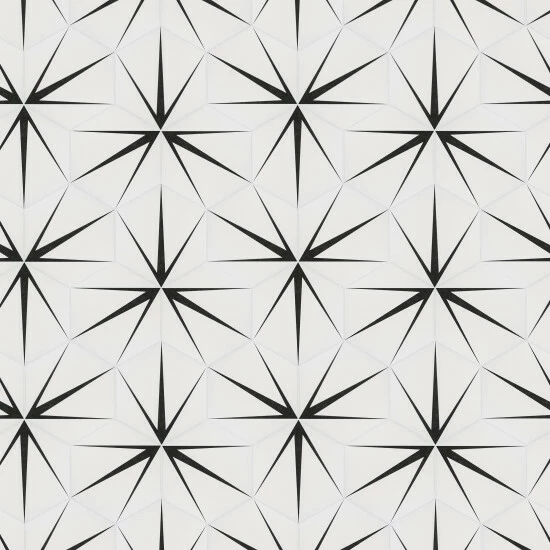 New π Merola Tile Trident Hex Blanco Encaustic 8.63" X 9.86" Porcelain Floor And Wall Tile 𧨠- Image 7