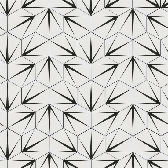 New π Merola Tile Trident Hex Blanco Encaustic 8.63" X 9.86" Porcelain Floor And Wall Tile 𧨠- Image 8