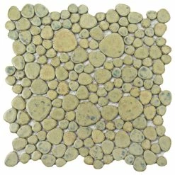 Best Sale π― Merola Tile Pebble Green Moss 11" X 11" Porcelain Mosaic Tile π€©