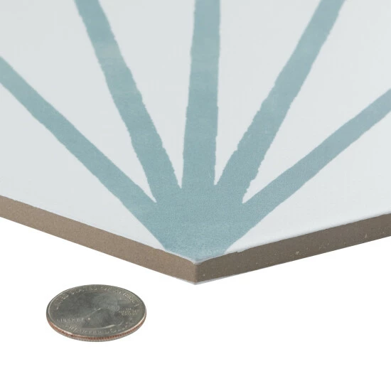 Deals ๐ Merola Tile Horizon Dawn Hex Aguamarina 7-3/4" X 9" Ceramic Floor And Wall Tile - Case (24 Tiles) ๐ - Image 3