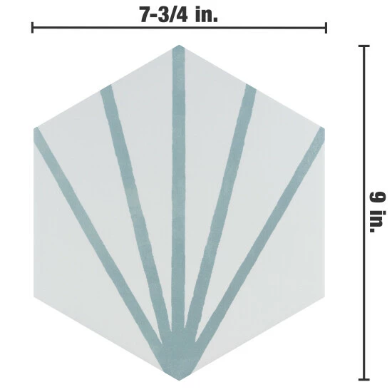 Deals ๐ Merola Tile Horizon Dawn Hex Aguamarina 7-3/4" X 9" Ceramic Floor And Wall Tile - Case (24 Tiles) ๐ - Image 5