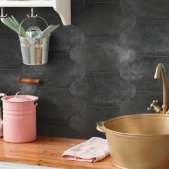 Best Pirce ⭐ Merola Tile Alhama Provenzal Black 6-1/4" X 12-3/4" Porcelain Floor And Wall Tile ✔️