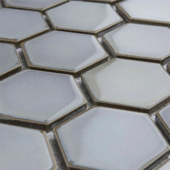 New β Merola Tile Hudson 2" Due Hex 12.5"x 11.25" Grey Eye Porcelain Floor And Wall Mosaic π - Image 7