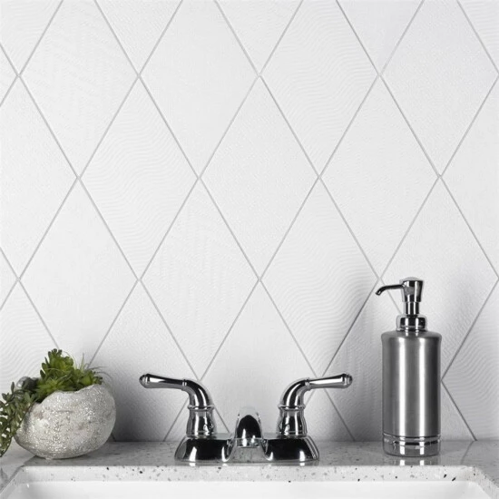 Coupon π₯° Merola Tile Rhombus White 5.5" X 9.5" Porcelain Floor And Wall Tile π