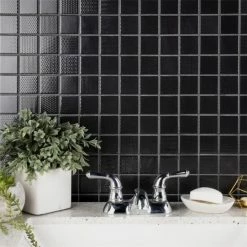 Hot Sale ⌛ Merola Tile Celadon Graphite 1.63" X 1.63" Porcelain Mosaic Tile 🔔