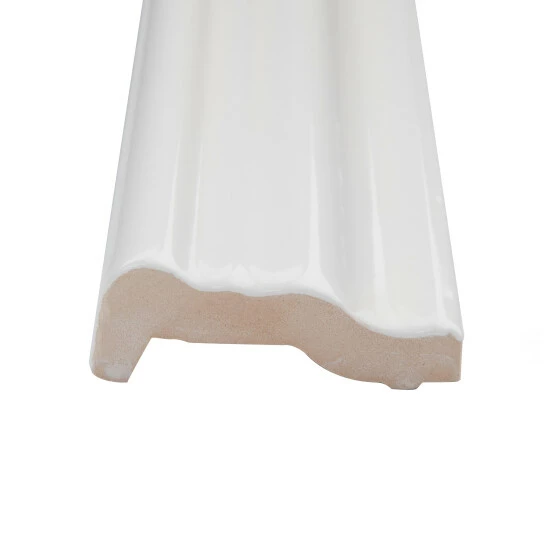 Deals π₯ Merola Tile Chester Bianco 2" X 12" Chair Rail Ceramic Wall Trim Tile - (1 Tile) π - Image 4