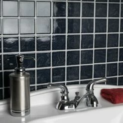 Hot Sale 👏 Merola Tile Resort Storm Black 12" X 12" Porcelain Mosaic Tile 🎉