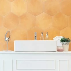 Brand new 🧨 Merola Tile Horizon Hex Mostaza 7-3/4 X 9 Ceramic Floor And Wall Tile 🥰