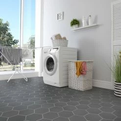 Buy π€© Merola Tile Retro Mini Hex Nero 7" X 8" Porcelain Floor And Wall Tile - Case (36 Tiles) π―