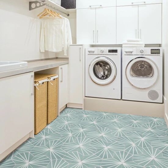 New π Merola Tile Horizon Dusk Hex Aquamarina 7-3/4" X 9" Ceramic Floor And Wall Tile π