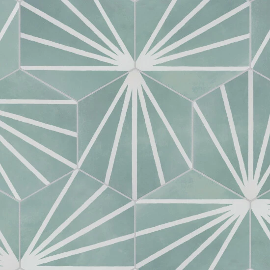 New π Merola Tile Horizon Dusk Hex Aquamarina 7-3/4" X 9" Ceramic Floor And Wall Tile π - Image 7