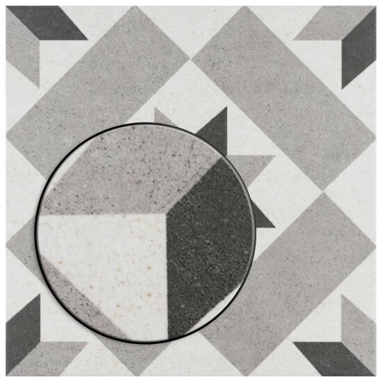 Hot Sale π Merola Tile Vintage Star Grey Encaustic 9.75" X 9.75" Porcelain Floor And Wall Tile π - Image 3