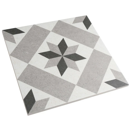 Hot Sale π Merola Tile Vintage Star Grey Encaustic 9.75" X 9.75" Porcelain Floor And Wall Tile π - Image 6