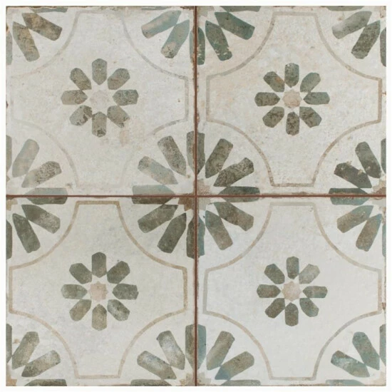 Brand new π― Merola Tile Kings Blume Encaustic 17.63" X 17.63" Sage Ceramic Floor And Wall Tile π€© - Image 2