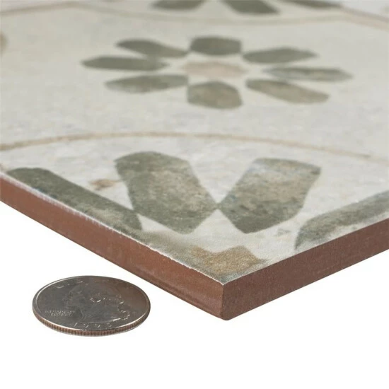 Brand new π― Merola Tile Kings Blume Encaustic 17.63" X 17.63" Sage Ceramic Floor And Wall Tile π€© - Image 4