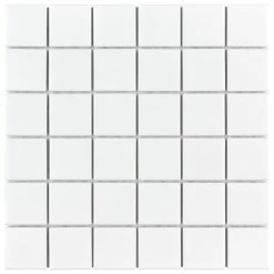 Cheap 🔥 Merola Tile Metro Quad Matte White 11-3/4" X 11-3/4" Porcelain Mosaic Tile - Case (10 Tiles) 🌟