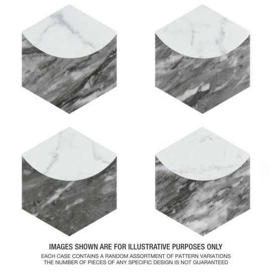 Best Pirce π Merola Tile Classico Bardiglio Hex Moon Carrara 7" X 8" Porcelain Floor And Wall Tile β€οΈ - Image 6