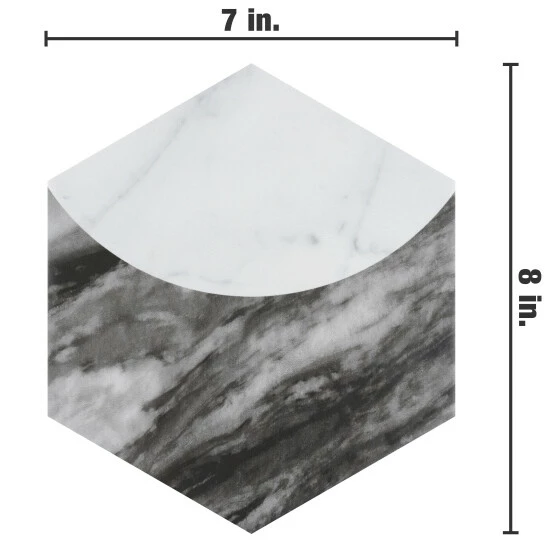 Best Pirce π Merola Tile Classico Bardiglio Hex Moon Carrara 7" X 8" Porcelain Floor And Wall Tile β€οΈ - Image 7