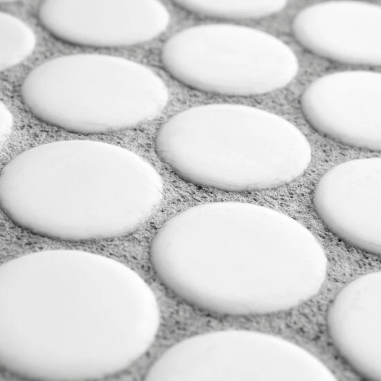 Budget β¨ Merola Tile Hudson Penny Round Matte White 12" X 12.63" Porcelain Mosaic Tile π - Image 7