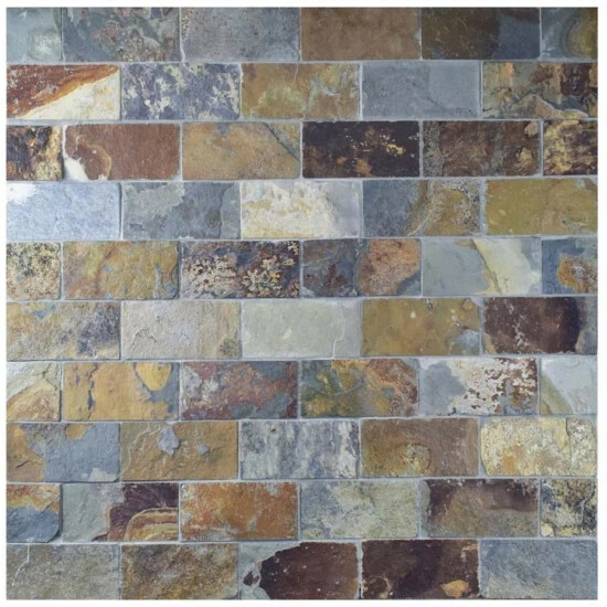 Best deal π Merola Tile Crag Subway Sunset 11.75" X 11.75" Slate Mosaic Tile β - Image 8