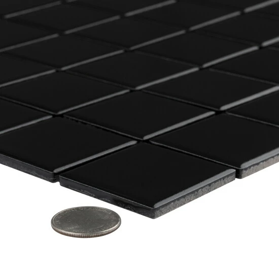 New π― Merola Tile Metro Quad Matte Black 11-3/4" X 11-3/4" Porcelain Mosaic Tile - Case (10 Tiles) π₯° - Image 3