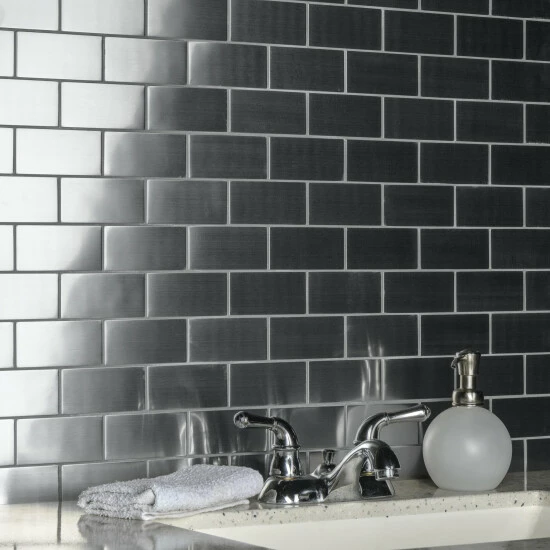 Best Pirce π Merola Tile Alloy 3" X 6" Stainless Steel Metal Over Porcelain Subway Wall Tile β