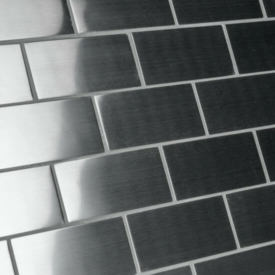 Best Pirce π Merola Tile Alloy 3" X 6" Stainless Steel Metal Over Porcelain Subway Wall Tile β - Image 8