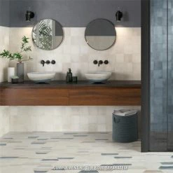 Top 10 ⌛ Merola Tile Matter Hex Canvas Bone Blue 7-7/8" X 9" Porcelain Floor And Wall Tile - Case (10 Tiles) - Case (10 Tiles) 🔥