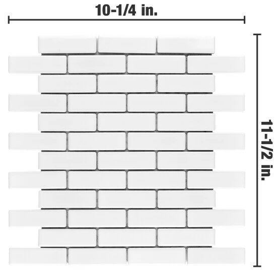 Best reviews of π Merola Tile Metro Brick Subway Glossy White 10-1/4" X 11-1/2" Porcelain Mosaic Tile - Case (10 Tiles) βοΈ - Image 5