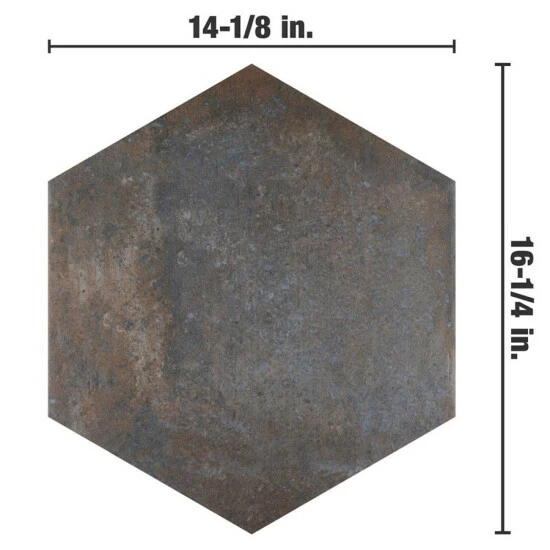 New π Merola Tile Boston Ferro Hex Ombra 14.13" X 16.25" Porcelain Floor And Wall Tile π - Image 7