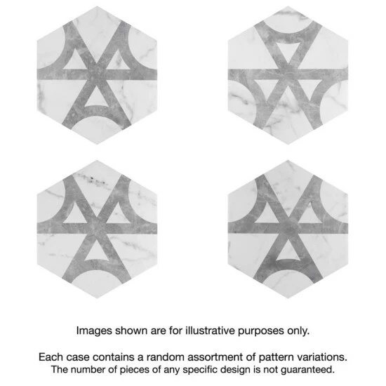 New β Merola Tile Classico Carrara Hexagon Flow 7" X 8" Porcelain Floor And Wall Tile β - Image 7