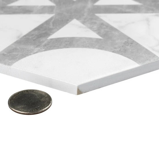 New β Merola Tile Classico Carrara Hexagon Flow 7" X 8" Porcelain Floor And Wall Tile β - Image 8