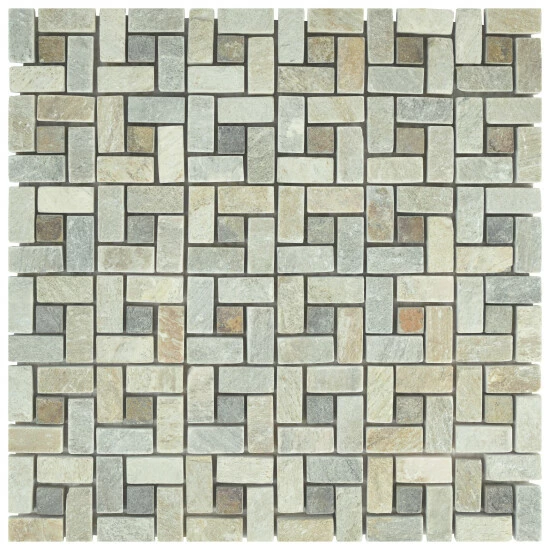 Best Sale β Merola Tile Crag Spiral Multi Sunset 12" X 12" X 9 Mm Slate Mosaic Tile β
