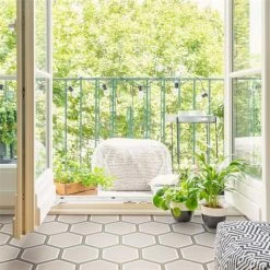 Best deal 🤩 Merola Tile Cemento Hex Holland Channel Encaustic 7.86" X 9" Cement Handmade Floor And Wall Tile - Case (12 Tiles) 🛒