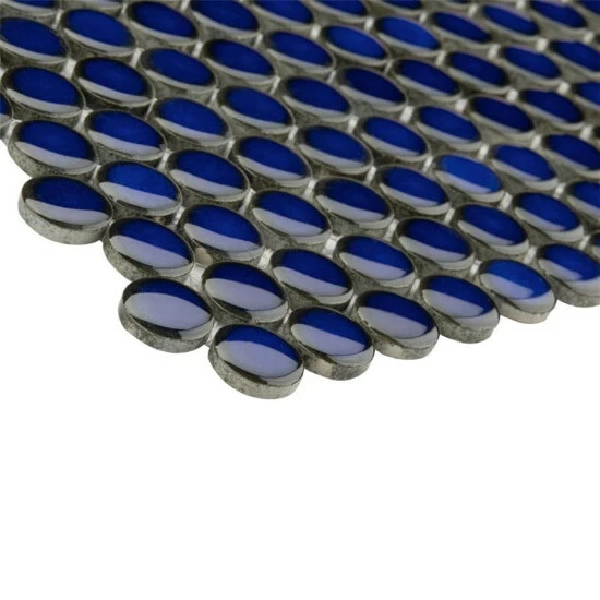 Best reviews of π Merola Tile Hudson Penny Round Blue Eye 12" X 12.63" Porcelain Mosaic Tile π - Image 3