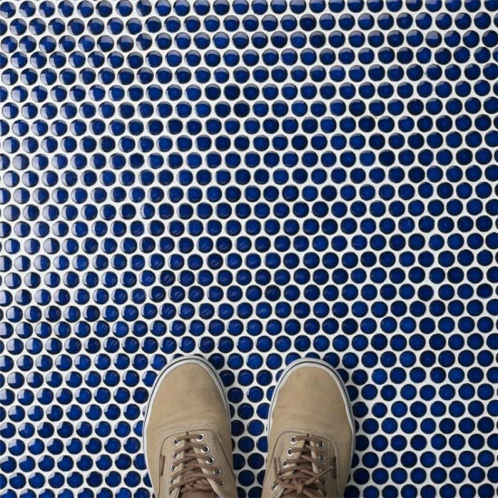Best reviews of π Merola Tile Hudson Penny Round Blue Eye 12" X 12.63" Porcelain Mosaic Tile π - Image 7