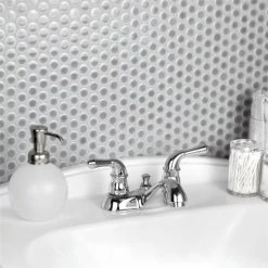 Discount 🔔 Merola Tile Hudson Penny Round Slate 12" X 12.63" Porcelain Mosaic Tile 🔔