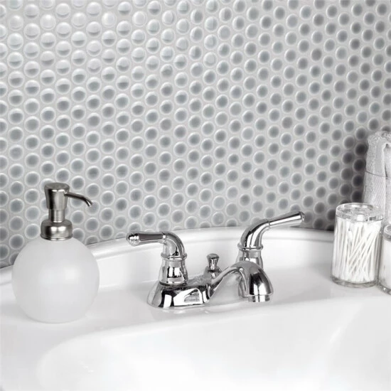 Discount π Merola Tile Hudson Penny Round Slate 12" X 12.63" Porcelain Mosaic Tile π