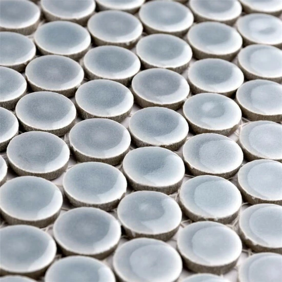 Discount π Merola Tile Hudson Penny Round Slate 12" X 12.63" Porcelain Mosaic Tile π - Image 7