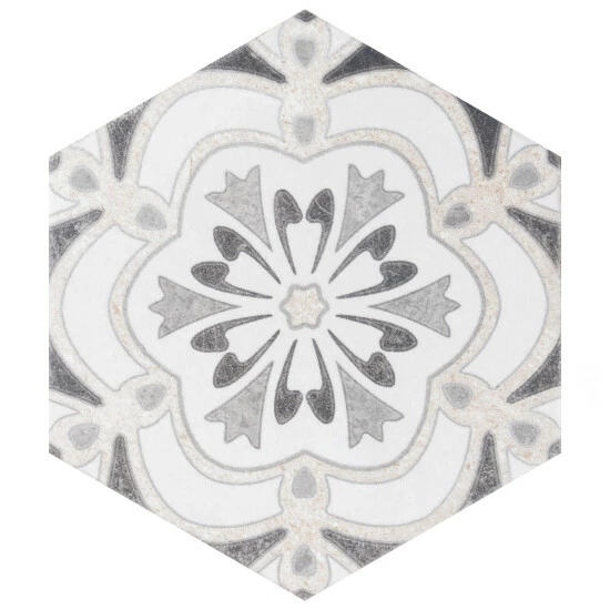 Cheapest βοΈ Merola Tile Mazzo Hex Deco Ruffle 8.5" X 9.75" Porcelain Floor And Wall Tile π - Image 2